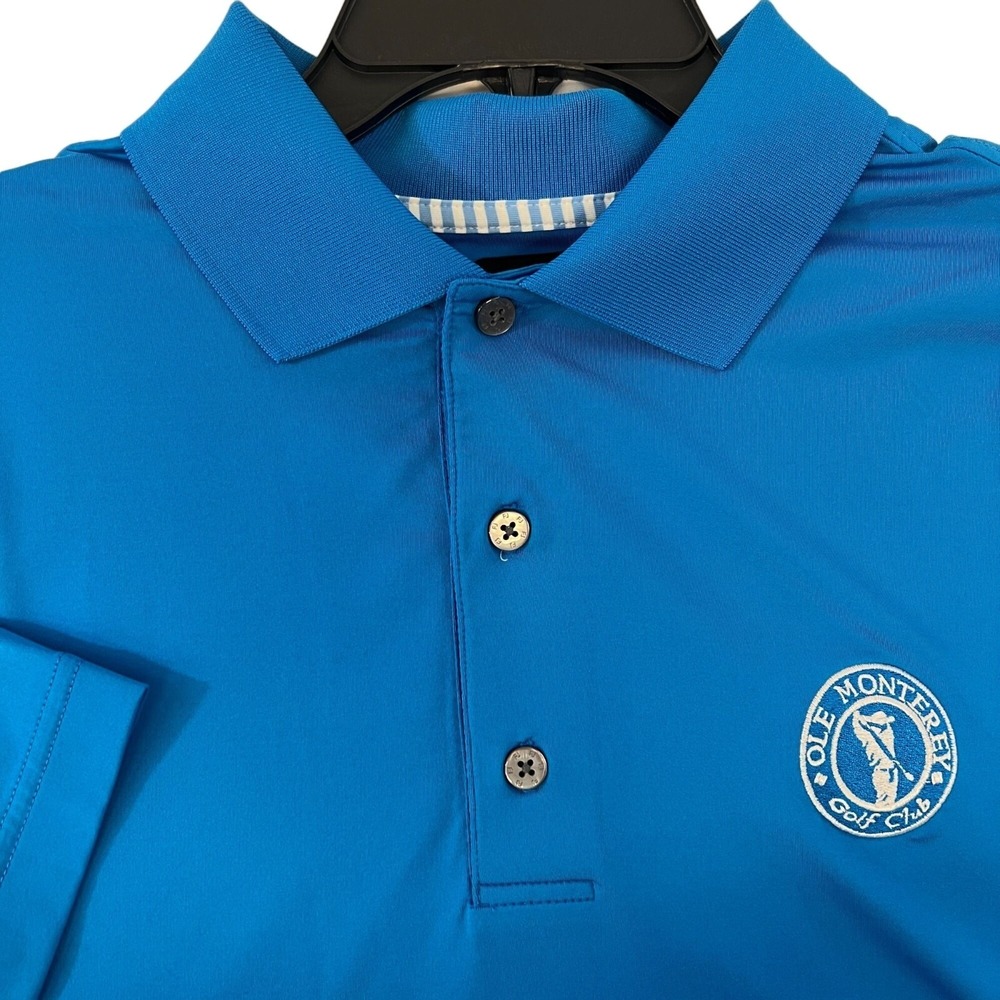 Footjoy Ole Monterey Golf Club Solid Blue Polo Shirt Size M